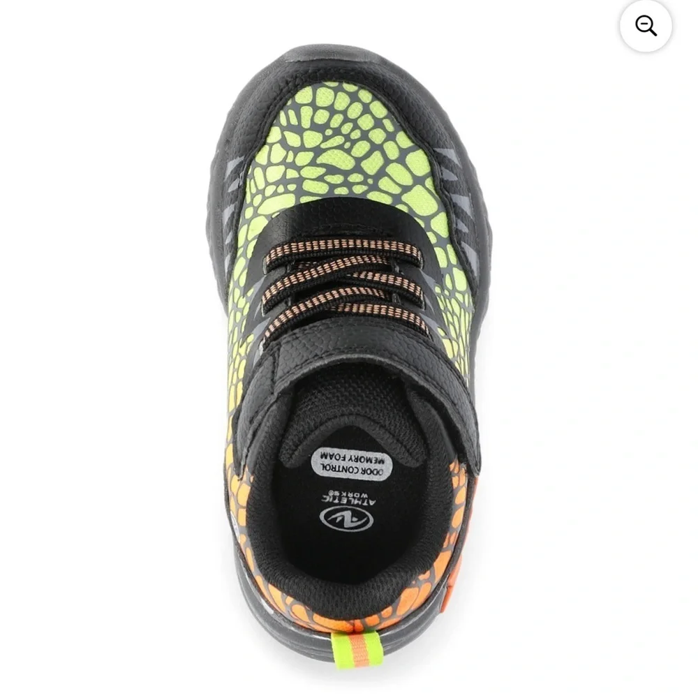 Athletic Works Kids Sneakers Black Green Orange